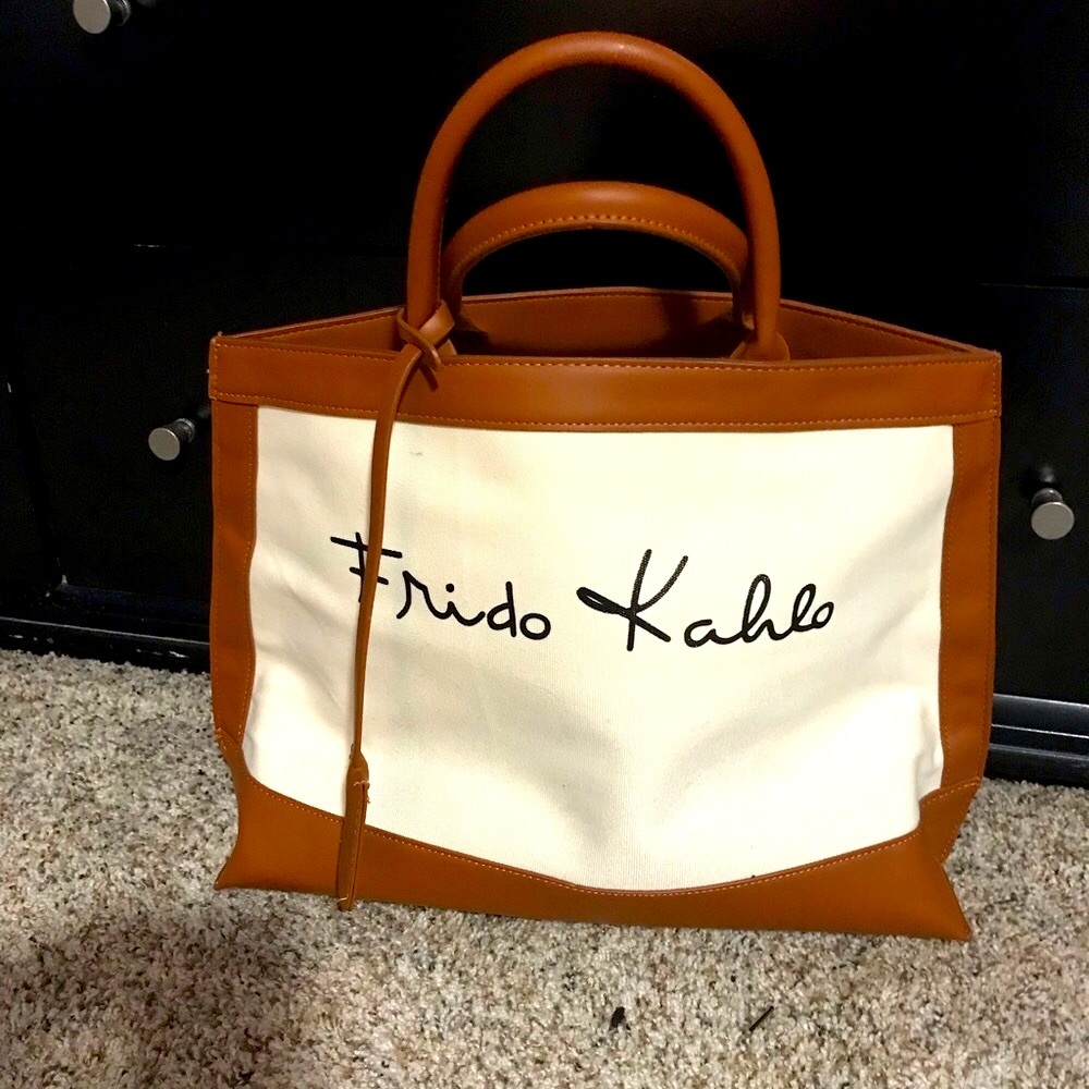 Frida Kahlo canvas satchel in good condition.
